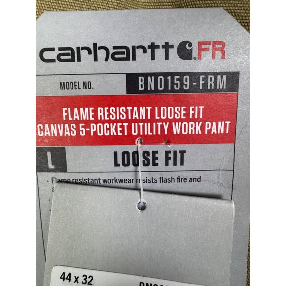 Carhartt FR Pants Mens 44x32 Khaki Flame Resistant Loose Fit Canvas Utility Work - Picture 6 of 16